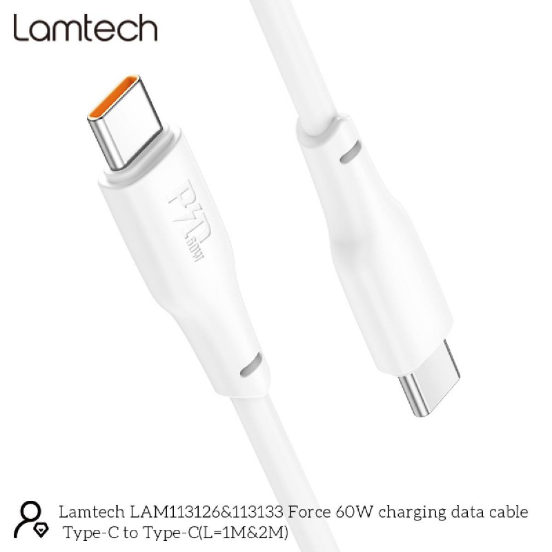 Lamtech Fast Charging and Data Cable (LAM113133) White
