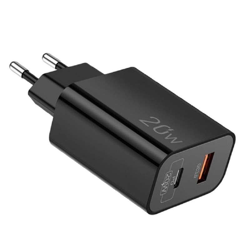 Lamtech Φορτιστής Χωρίς Καλώδιο με Θύρα USB-A και Θύρα USB-C 20W Quick Charge 3.0 / Power Delivery (LAM114420) Μαύρος