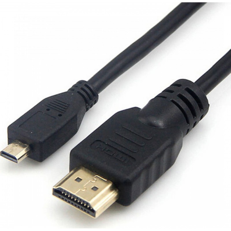 Powertech HDMI 1.4 High Speed 1080p 120Hz Cable HDMI male - micro HDMI male 1.5m Μαύρο