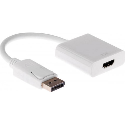 Powertech Αντάπτορας DisplayPort σε HDMI 0.20m (CAB-DP004) Λευκός