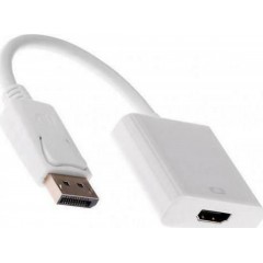 Powertech Αντάπτορας DisplayPort σε HDMI 0.20m (CAB-DP004) Λευκός