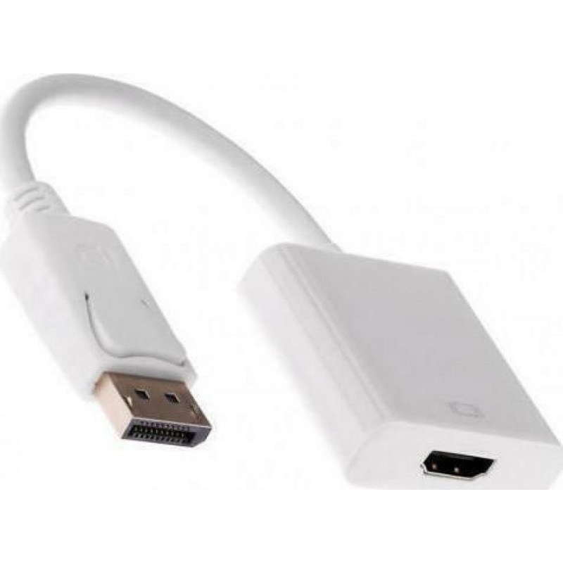 Powertech Αντάπτορας DisplayPort σε HDMI 0.20m (CAB-DP004) Λευκός