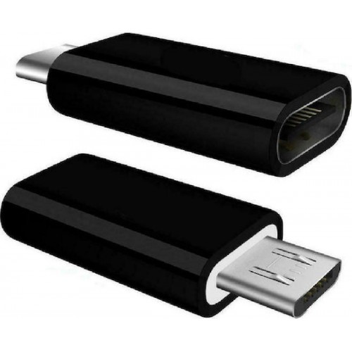 Powertech Aντάπτορας Micro USB σε USB-C Θηλυκό OTG (CAB-UC020) Mαύρος