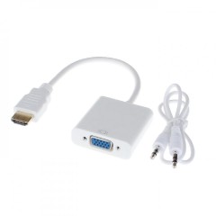 Powertech Μετατροπέας HDMI male σε VGA female Λευκό (CAB-H072)