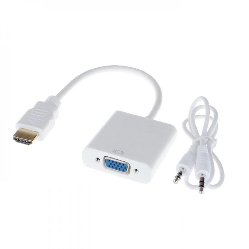 Powertech Μετατροπέας HDMI male σε VGA female Λευκό (CAB-H072)