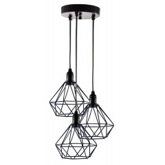 Powertech (HLL-0004) Μεταλλικό Μαύρο Τρίφωτο Φωτιστικό Οροφής