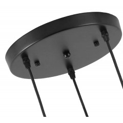 Powertech (HLL-0004) Μεταλλικό Μαύρο Τρίφωτο Φωτιστικό Οροφής