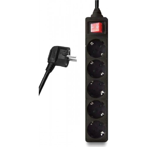 Powertech Πολύπριζο 5x Schuko 16A 1.5m (PT-875) Black