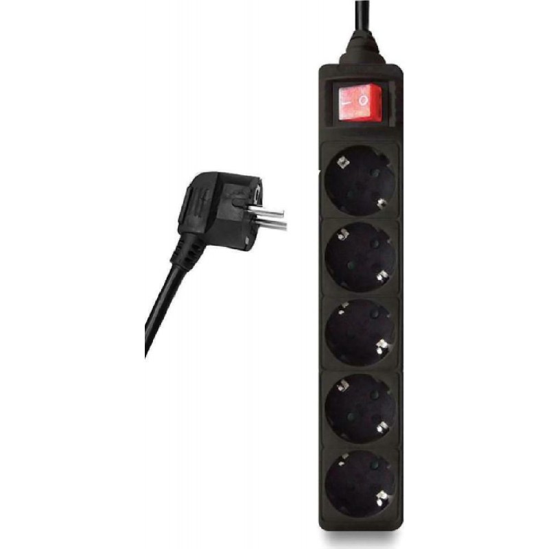 Powertech Πολύπριζο 5x Schuko 16A 1.5m (PT-875) Black