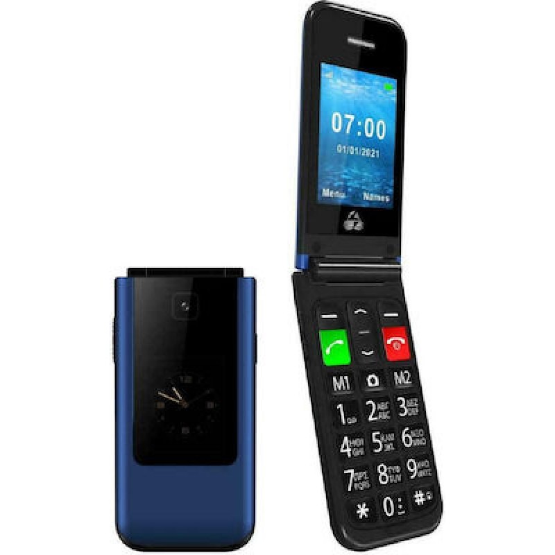 Powertech Sentry Dual II PTM-26 Μπλε Dual SIM 2 οθόνες Κινητό με Μεγάλα Κουμπιά
