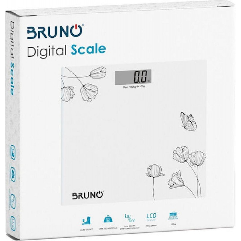 Bruno Ψηφιακή Ζυγαριά 180kg Λευκή BRN-0055