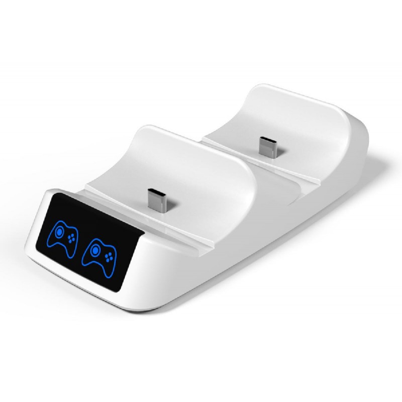ROAR RR-0019 βάση φόρτισης gamepad για 2x PS5 DualSense, λευκή ROAR RR-0019 βάση φόρτισης gamepad για 2x PS5 DualSense, λευκή