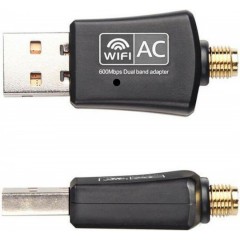 Powertech PT-1042 Αντάπτορας Δικτύου USB με Ασύρματη Σύνδεση Wi-Fi 600Mbps και Αποσπώμενη Κεραία