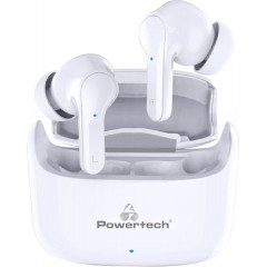 Powertech Earphones με Θήκη Φόρτισης Soul TWS (PT-1052) Λευκά