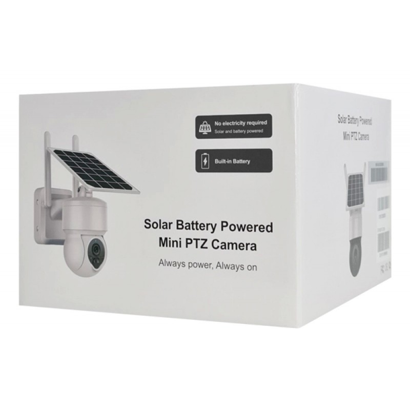 Sectec (ST-S517C-3M) White Smart IP Ηλιακή Κάμερα 3ΜΡ, PIR, PTZ, cloud/micro SD