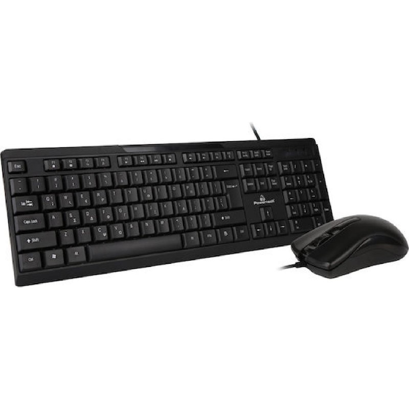 POWERTECH set ποντίκι & πληκτρολόγιο PT-1068, ενσύρματο, 1000DPI, μαύρο