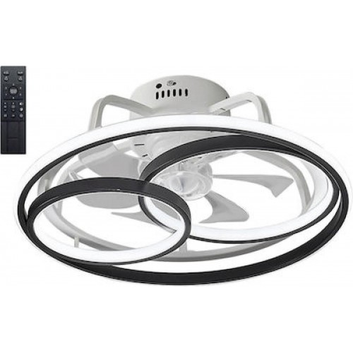 Powertech (HLL-0108) Μαύρος Ανεμιστήρας Οροφής 50cm με Φως και Τηλεχειριστήριο Powertech (HLL-0108) Μαύρος Ανεμιστήρας Οροφής 50cm με Φως και Τηλεχειριστήριο