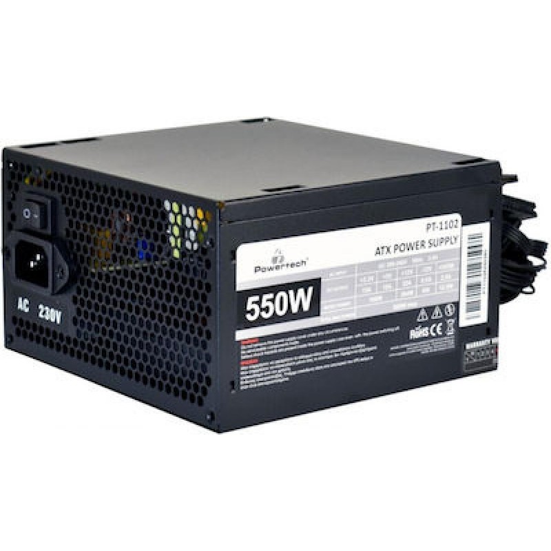Powertech (PT-1102) Μαύρο Τροφοδοτικό Υπολογιστή Full Wired 550W