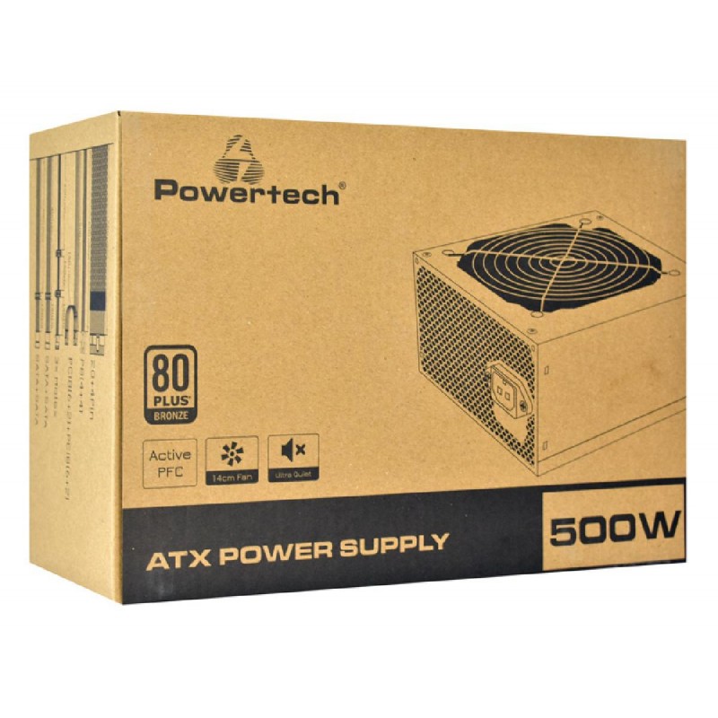 Powertech (PT-1102) Μαύρο Τροφοδοτικό Υπολογιστή Full Wired 550W