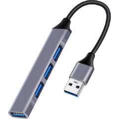 Powertech USB 3.2 Hub 4 Θυρών με σύνδεση USB-A (PT-1114) Γκρι