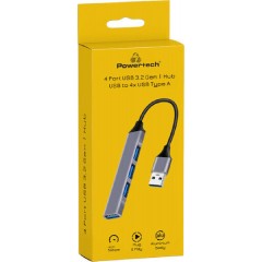 Powertech USB 3.2 Hub 4 Θυρών με σύνδεση USB-A (PT-1114) Γκρι