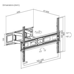 Powertech (PT-1130) Μαύρο Βάση Τηλεόρασης Τοίχου με Βραχίονα έως 80 Powertech (PT-1130) Μαύρο Βάση Τηλεόρασης Τοίχου με Βραχίονα έως 80