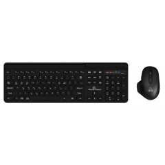 Powertech (PT-1154) Μαύρο Ασύρματο Bluetooth Σετ Πληκτρολόγιο & Ποντίκι Ελληνικό