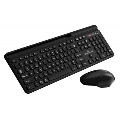 Powertech (PT-1154) Μαύρο Ασύρματο Bluetooth Σετ Πληκτρολόγιο & Ποντίκι Ελληνικό