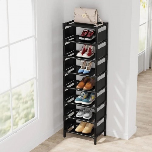 HOME USE υφασμάτινη παπουτσοθήκη HUH-0132 7 θέσεων 33x28x128cm γκρι