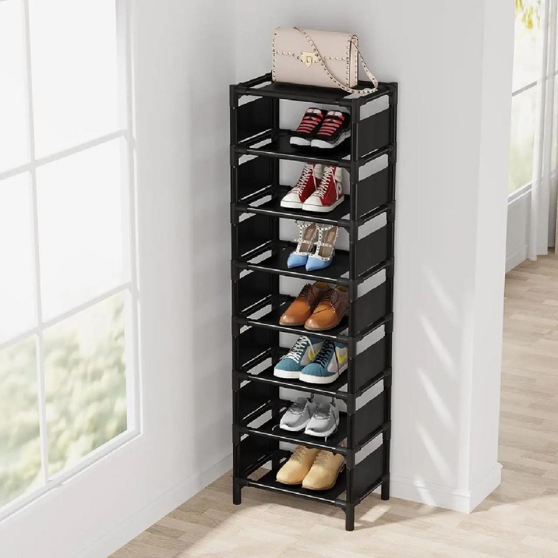 HOME USE υφασμάτινη παπουτσοθήκη HUH-0132 7 θέσεων 33x28x128cm γκρι