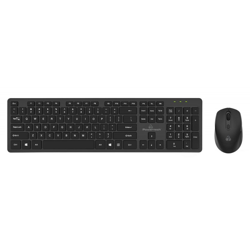 POWERTECH PT-1189 μαύρο set ασύρματο ποντίκι & πληκτρολόγιο, 1600DPI POWERTECH PT-1189 μαύρο set ασύρματο ποντίκι & πληκτρολόγιο, 1600DPI