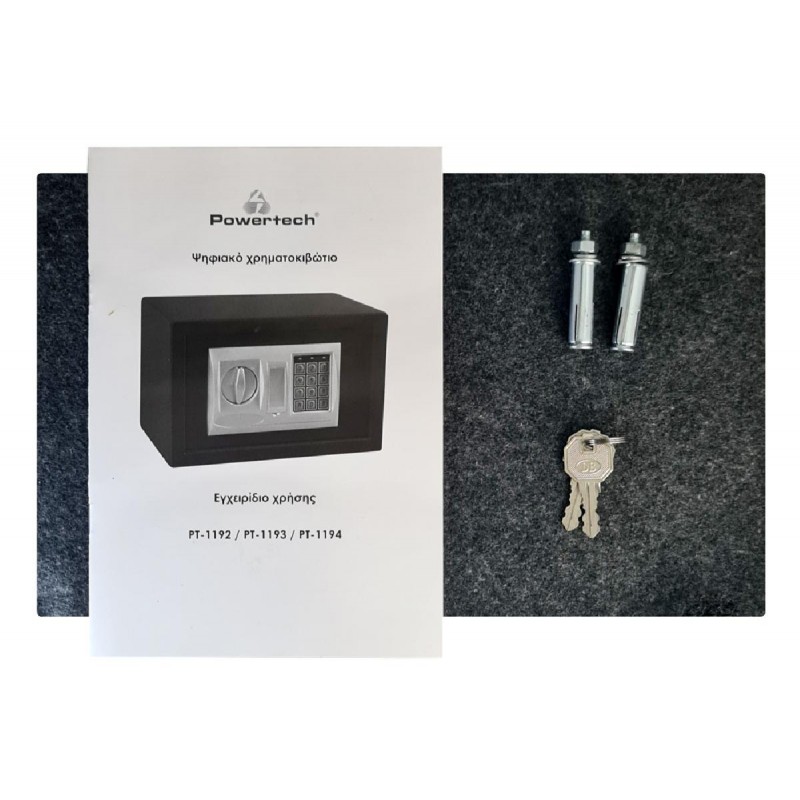 Powertech (PT-1192) Μαύρο Χρηματοκιβώτιο με Ψηφιακό Κλείδωμα και Κλειδί Διαστάσεων Μ31xΠ20xΥ20cm Powertech (PT-1192) Μαύρο Χρηματοκιβώτιο με Ψηφιακό Κλείδωμα και Κλειδί Διαστάσεων Μ31xΠ20xΥ20cm