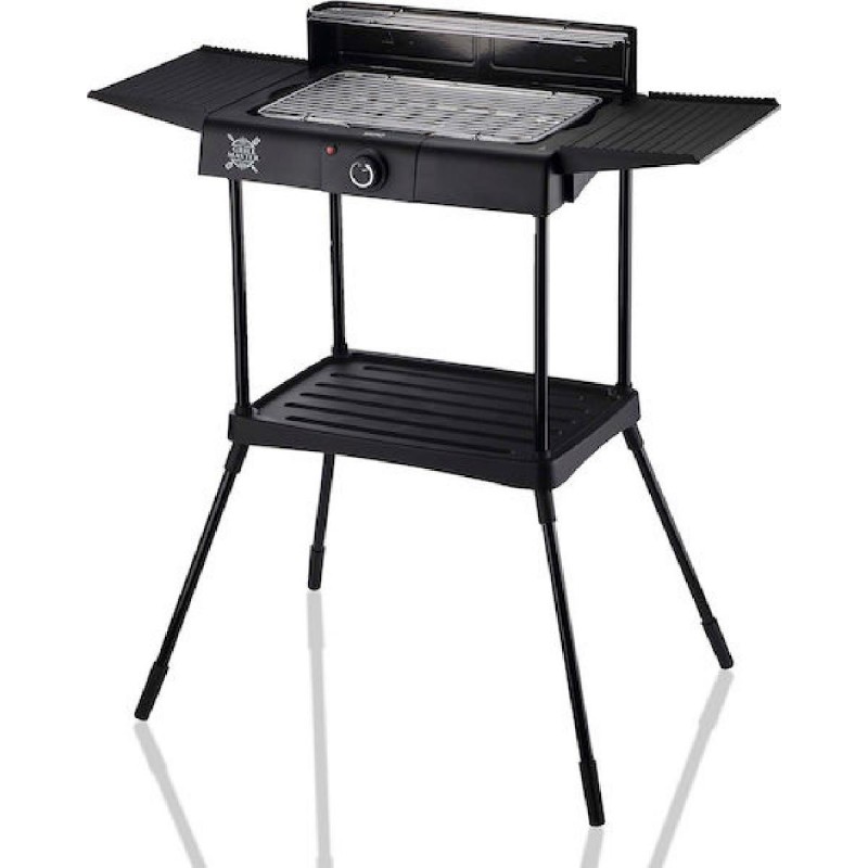 BRUNO επιδαπέδια ηλεκτρική ψησταριά BRN-0190, 2400W, με βάση & ρυθμιζόμενο θερμοστάτη, μαύρη