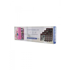 HOME USE υφασμάτινη παπουτσοθήκη HUH-0182 με 9 ράφια, 57x28x160cm, γκρι