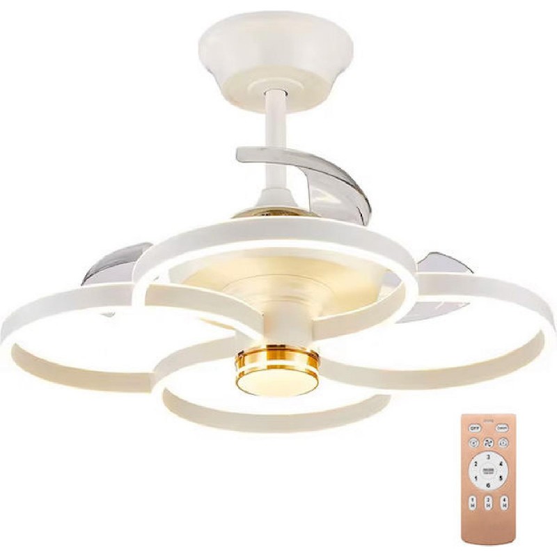 POWERTECH ανεμιστήρας οροφής HLL-0147 με LED φως, 120W, Φ65x45cm, λευκός HLL-0147.