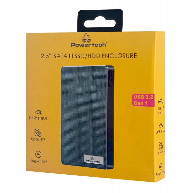 Powertech (PT-1231) Μαύρη Θήκη για Σκληρό Δίσκο 2.5