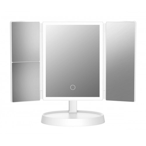 HOME USE επιτραπέζιος καθρέφτης HUH-0183 LED φως 1x/2x/3x zoom 2000mAh λευκός