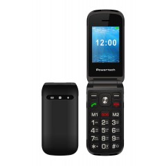 Powertech Milly Flip V2 Dual Sim Κινητό Τηλέφωνο (PTM-38) Μαύρο