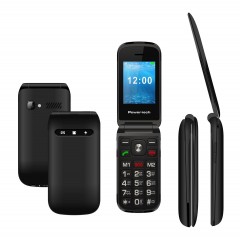 Powertech Milly Flip V2 Dual Sim Κινητό Τηλέφωνο (PTM-38) Μαύρο