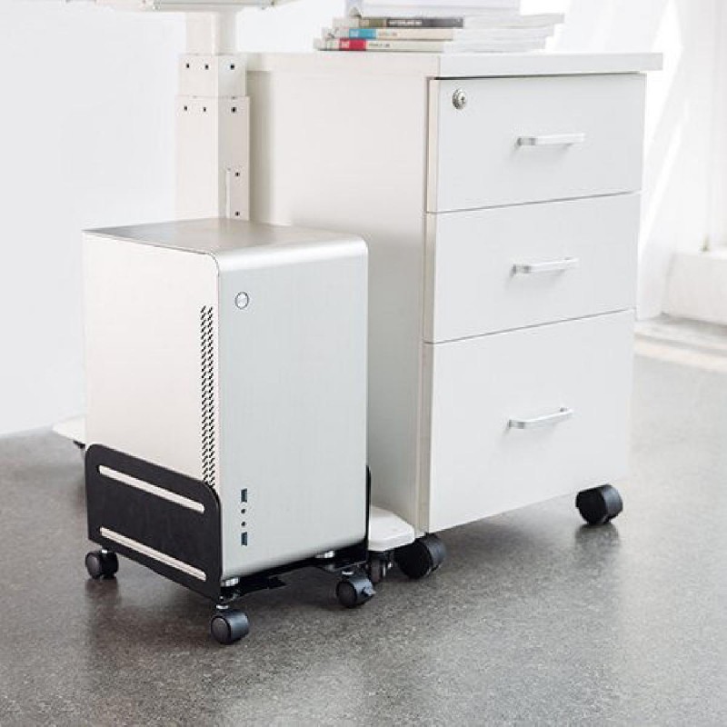 Powertech Μεταλλική Βάση PC με Ροδάκια έως 10kg (PT-1329) Μαύρη