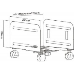 Powertech Μεταλλική Βάση PC με Ροδάκια έως 10kg (PT-1329) Μαύρη