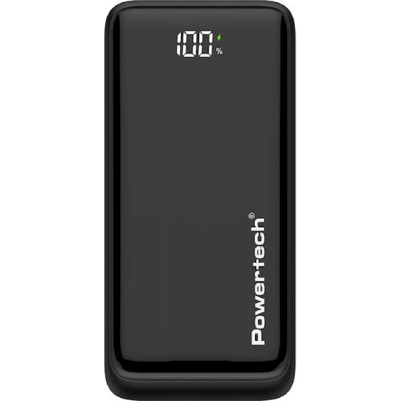 Powertech (PT-1327) Μαύρο Power Bank με Οθόνη 20000mAh 22.5W 2xUSB-A 1xUSB-C Powertech (PT-1327) Μαύρο Power Bank με Οθόνη 20000mAh 22.5W 2xUSB-A 1xUSB-C