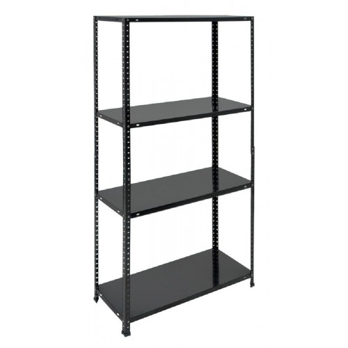 HOME USE μεταλλική ραφιέρα HUH-0200 με 4 ράφια 75x30x150cm μαύρη