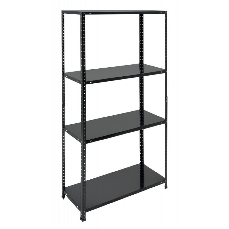 HOME USE μεταλλική ραφιέρα HUH-0200 με 4 ράφια 75x30x150cm μαύρη
