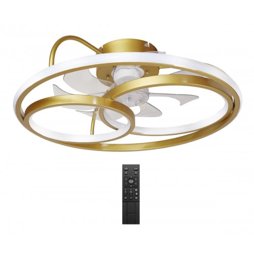 Powertech HLL-0178 Smart Ανεμιστήρας Οροφής με Led Φως 50W Φ50x21cm Xρυσός