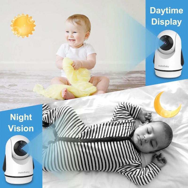 HelloBaby Ασύρματη Ενδοεπικοινωνία Μωρού με Αμφίδρομη Επικοινωνία & Νανουρίσματα (HB6364) Λευκή