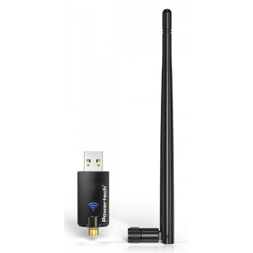 Powertech PT-1386 Αντάπτορας Δικτύου USB με Ασύρματη Σύνδεση Wi-Fi 900Mbps και Αποσπώμενη Κεραία