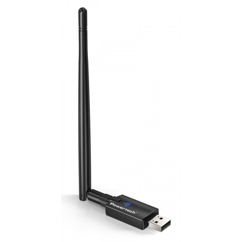 Powertech PT-1386 Αντάπτορας Δικτύου USB με Ασύρματη Σύνδεση Wi-Fi 900Mbps και Αποσπώμενη Κεραία