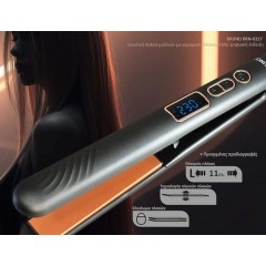 Bruno Πρέσα Μαλλιών με Κεραμικές Πλάκες 45W (BRN-0217) Black/Copper