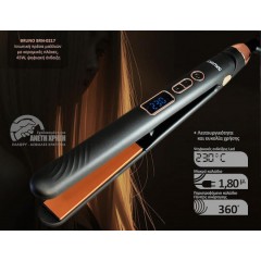 Bruno Πρέσα Μαλλιών με Κεραμικές Πλάκες 45W (BRN-0217) Black/Copper